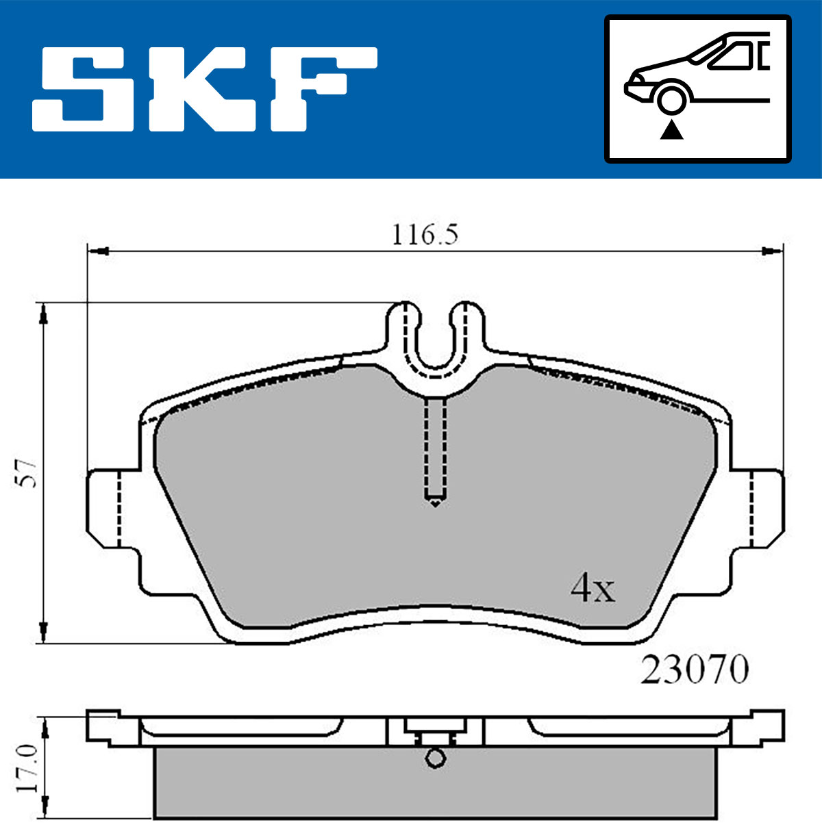 Set placute frana,frana disc VKBP 80220 SKF